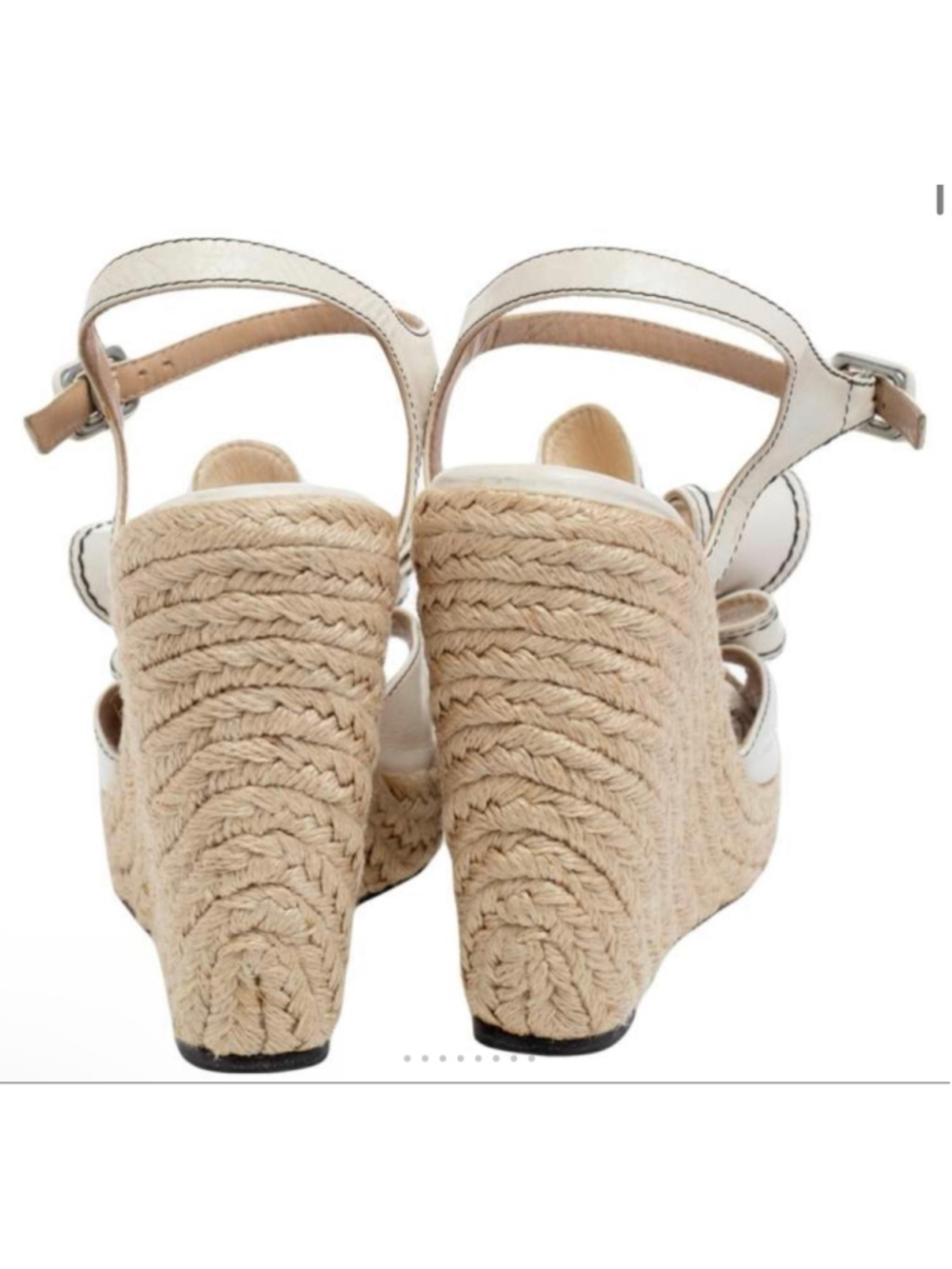 EUC Valentino White Leather Bow Espadrille Wedges Size 40/9-9.5-10 - Picture 5 of 7